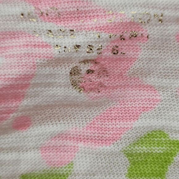 Lilly Pulitzer Etta V neck In Tidal Wave Pineapple Print Short Sleeve Shirt Wome - Picture 3 of 6